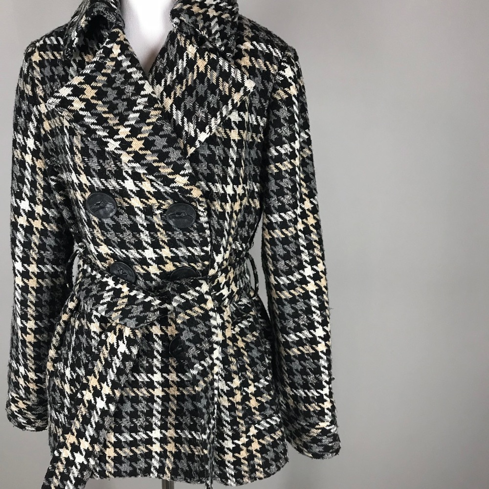 Tweed Houndstooth Print Jacket Size 8 Willi Smith